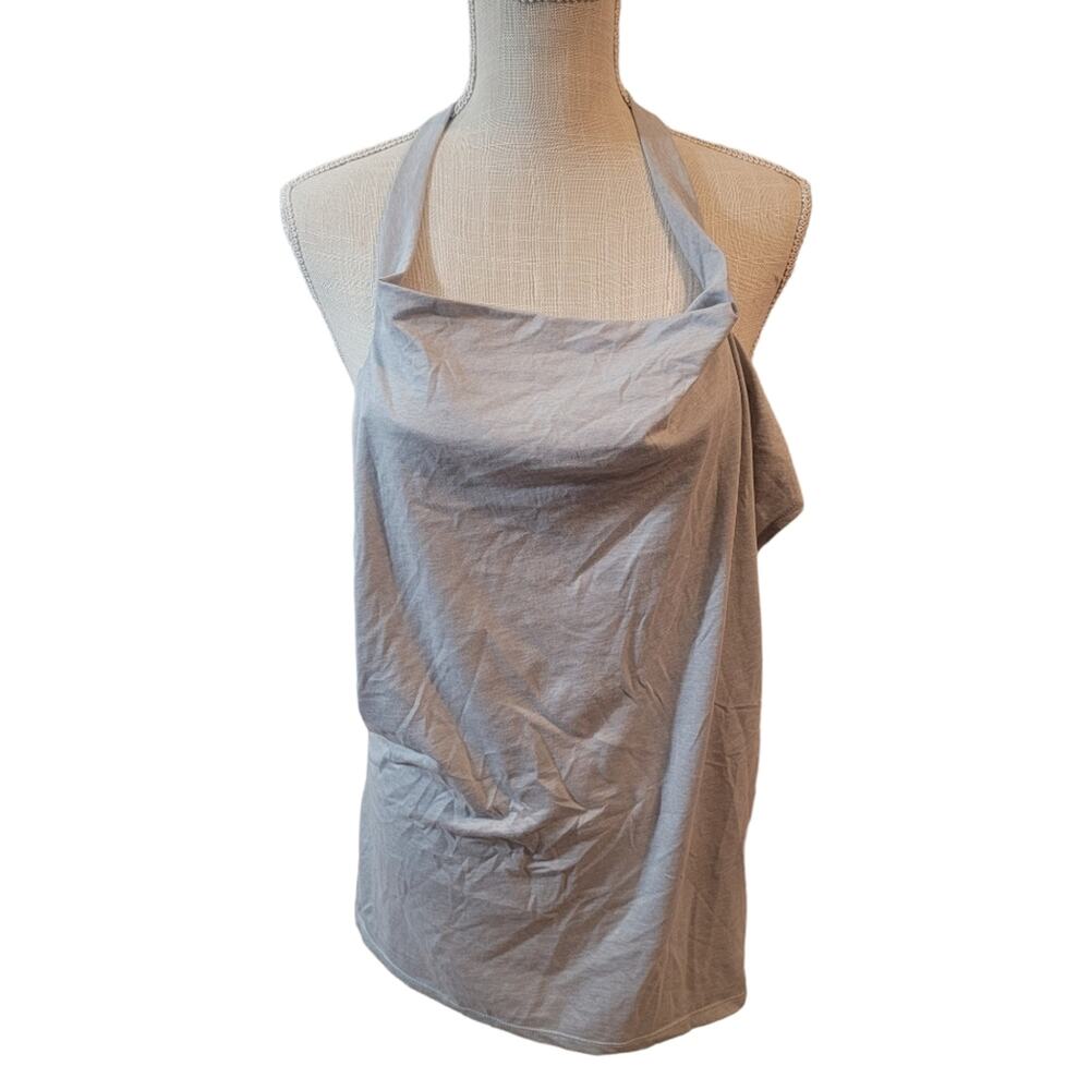Fabletics Grey Halter Off Shoulder Short Sleeve Tank Top Size M NWT